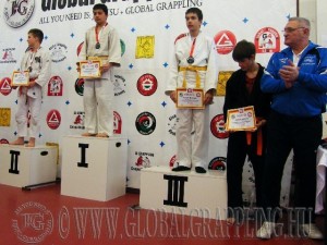 A Gi Grappling Ifjúsági1 Fiú 59 kg. kategória dobogója