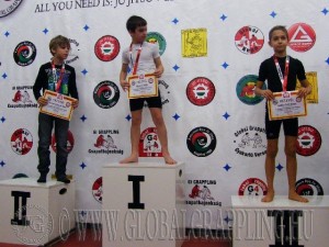 A NoGi Grappling Gyermek1 Fiú 35 kg. kategória dobogója