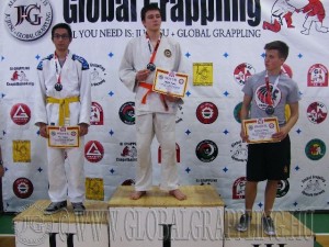 A Gi Grappling Ifjúsági2 Fiú 66 kg. kategória dobogója