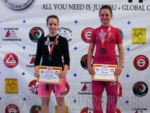 A NoGi Grappling Ifjúsági 2 Leány 48 kg dobogója