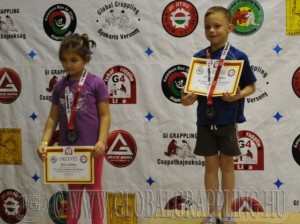 A NoGi Grappling Manó Fiú 24 kg. kategória dobogója