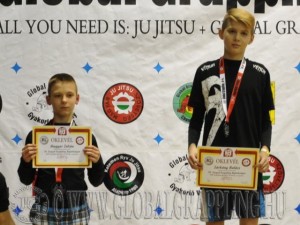 A NoGi Grappling Ifjúsági 1 Fiú 40 kg. kategória dobogója