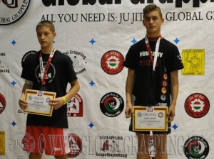 A NoGi Grappling Ifjúsági 2 Fiú 60 kg. kategória dobogója