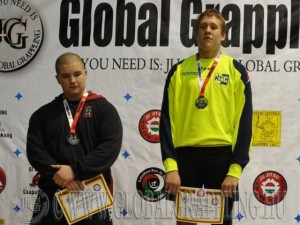 A NoGi Grappling Junior Fiú 95+ kg. kategória dobogója