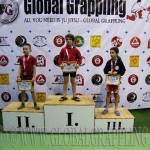 A NoGi Grappling Gyermek 1 Fiú 32 kg. kategória dobogója