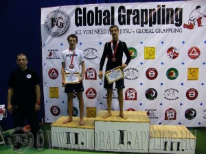 A NoGi Grappling Ifjúsági 2 Fiú 60 kg. kategória dobogója