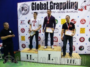 A NoGi Grappling Felnőtt Férfi 80 kg. kategória dobogója