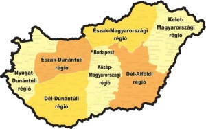 A nyolc magyarországi régió