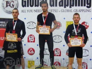 A NoGi Grappling Kezdő Férfi 65 kg kategória dobogója
