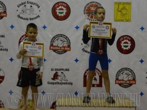 A NoGi Grappling Manó Fiú 24 kg kategória dobogója