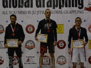 A NoGi Grappling Kezdő Férfi 70 kg kategória dobogója