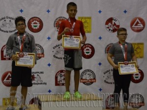 A NoGi Grappling Ifjúsági 1 Fiú 45 kg kategória dobogója