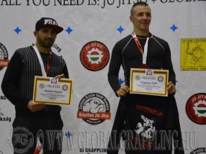 A NoGi Grappling Felnőtt Férfi 65 kg kategória dobogója