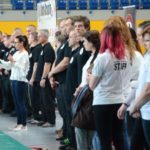 Pálinkás Szilvia beszédet mond a Magyar Bajnokság megnyitó ünnepségén