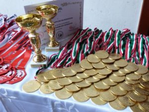 Érmek és kupák a Diákolimpiára és a fordulóra