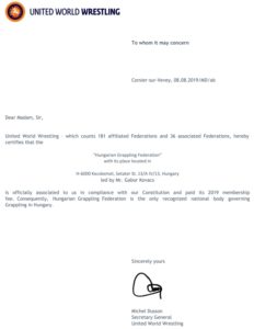 Az UWW társult tagság igazilása