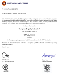 Az UWW társult tagság 2020 igazolása