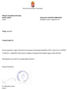 Az NVESZ tagság igazolása