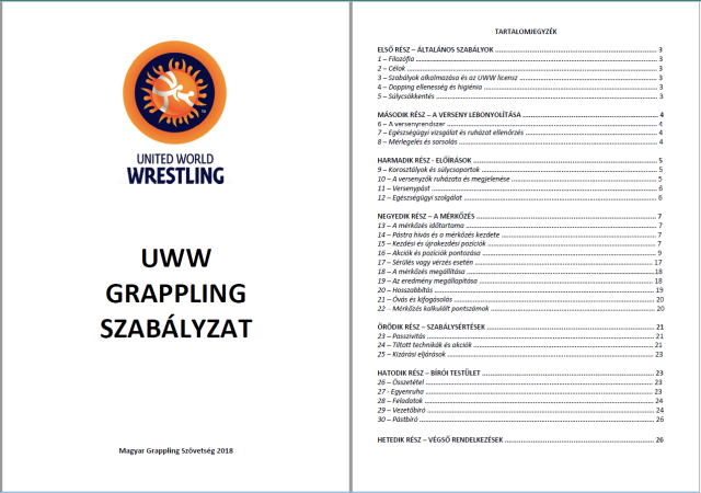 UWW Grappling szabálykönyv magyarul