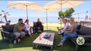 Tóth Alexa, Száz Richárd és Tálos Lajos a Duna Tv Balatoni Nyár című műsorában